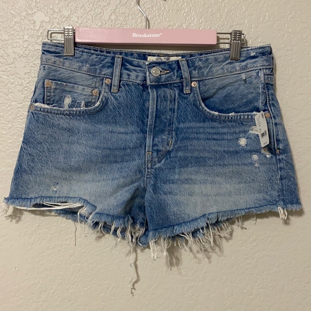 Free People We The Free Denim Distressed Shorts